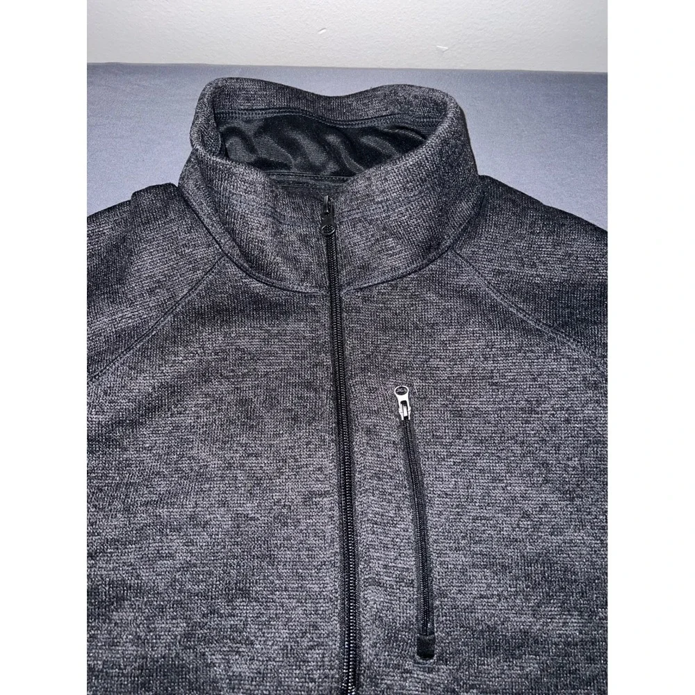 Rugby University Fleece Vest Mens Large Charcoal Grey Excellent Full Zip Marled